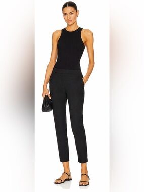 Theory Treeca Pull-On Eco Crunch Wash Linen Blend Pants Black Size 6